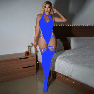 Rhinestone Mesh Two-Piece Lingerie Set