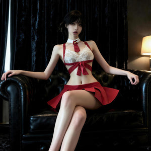 Pleated Mini Skirt Adult Costume Set