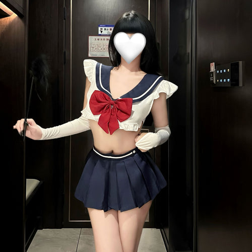 Adult Sailor-Style Top and Skirt Set - 5845