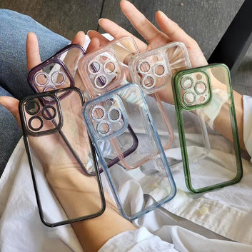 Transparent Glitter Electroplating With Its Own Lens Film, Suitable For Apple 17ProMax Anti-Drop IPhone16 Mobile Phone Case New Model