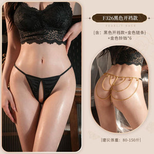 Chain and Bell Detail Thong - F326