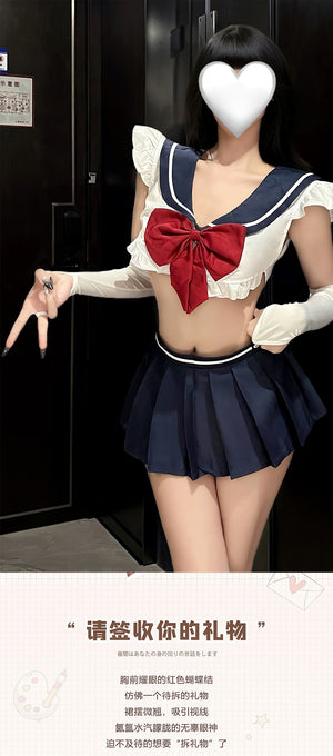 Adult Sailor-Style Top and Skirt Set - 5845