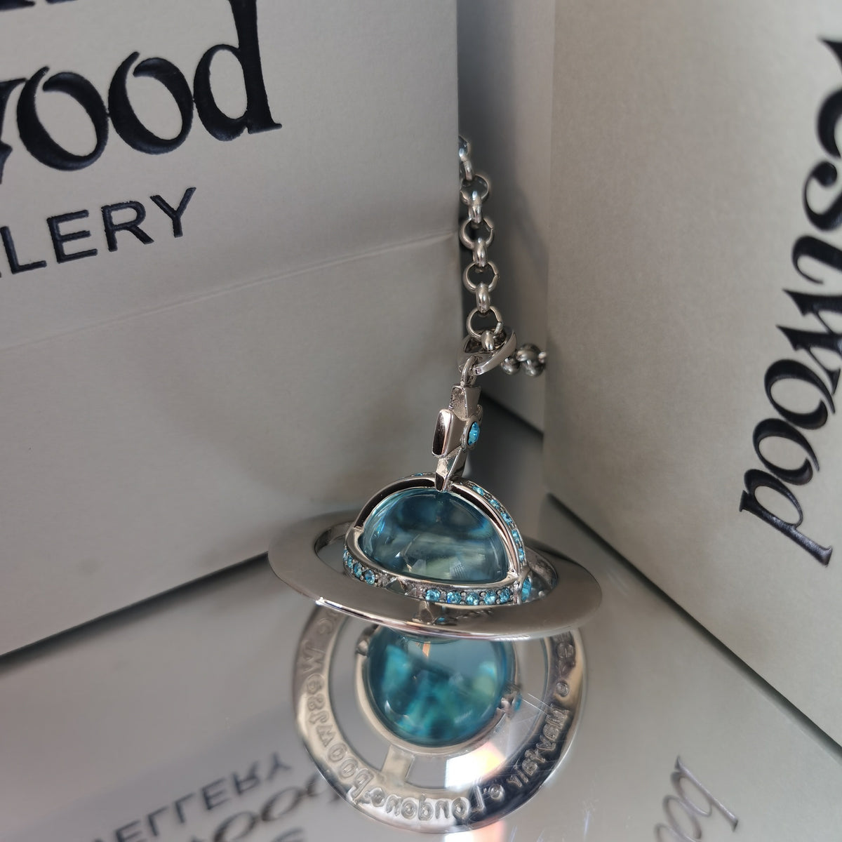 Glacier Blue Planet Pendant Necklace - view 16