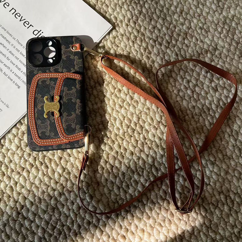 Patterned Phone Case with Scarf Handle or Crossbody Strap