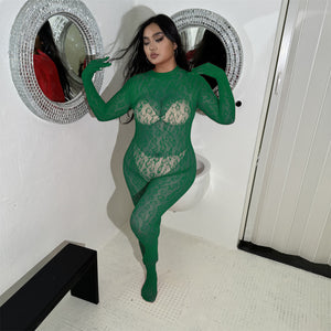 Plus-Size Leopard Mesh Bodysuit