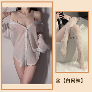 Sheer Chain-Detail Shirt and Thong Options