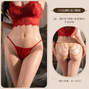 Chain and Bell Detail Thong - F326