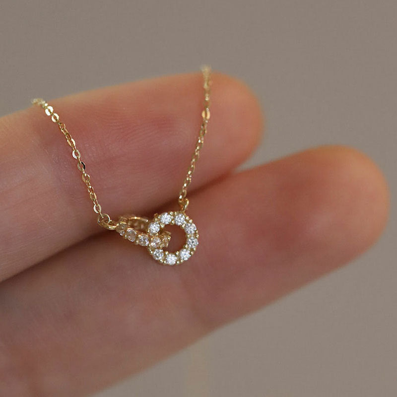 Sterling Silver Interlocking Circle Necklace - main view