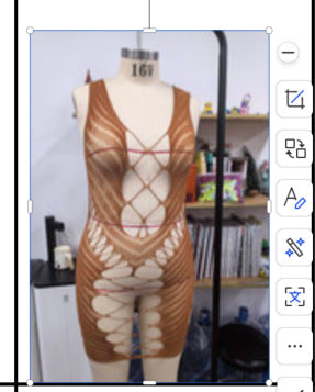 Rhinestone Fishnet Mini Dress