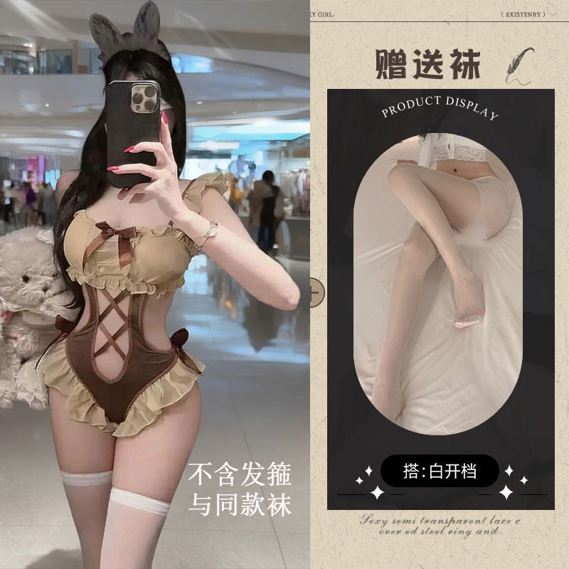Brown Strappy Lingerie Bodysuit - 5980