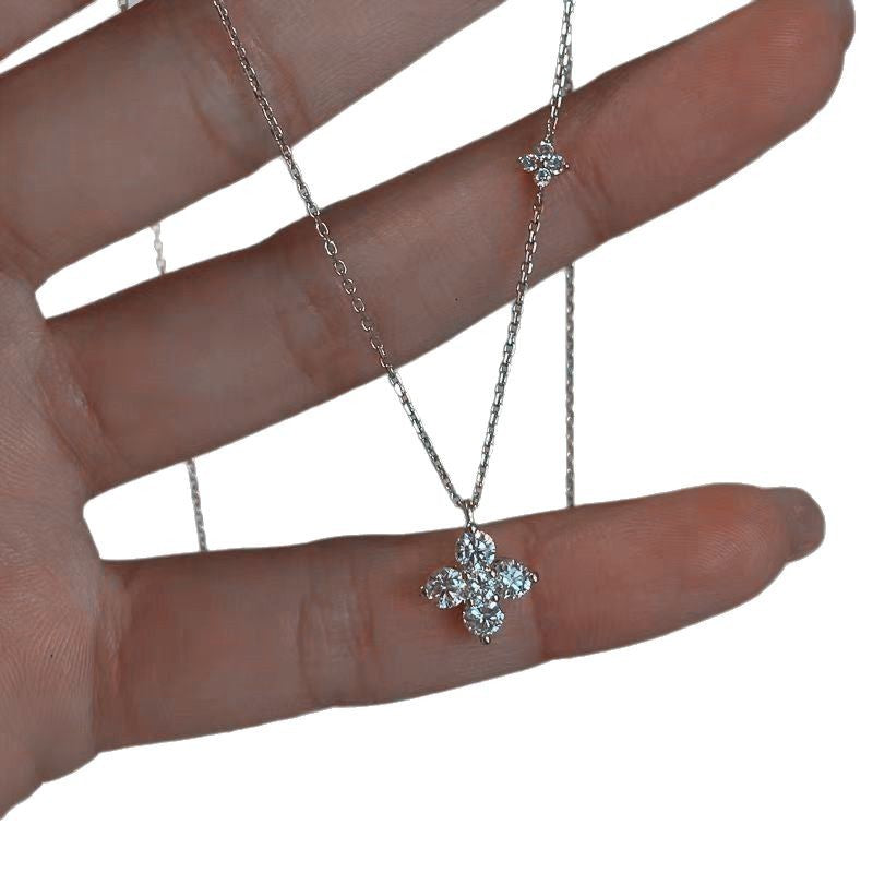 Sterling Silver Double Clover Necklace - view 5