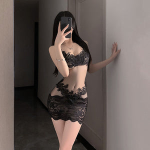 Lace Slip Dress with Stocking Options - 5988A