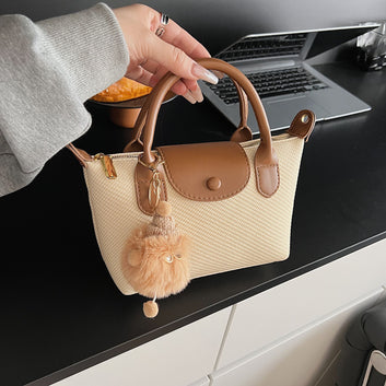 Portable Dumpling Bag, Long Bags, Commuting Splicing, Shoulder Messenger Bag, Light Luxury Trendy Women'S Bag