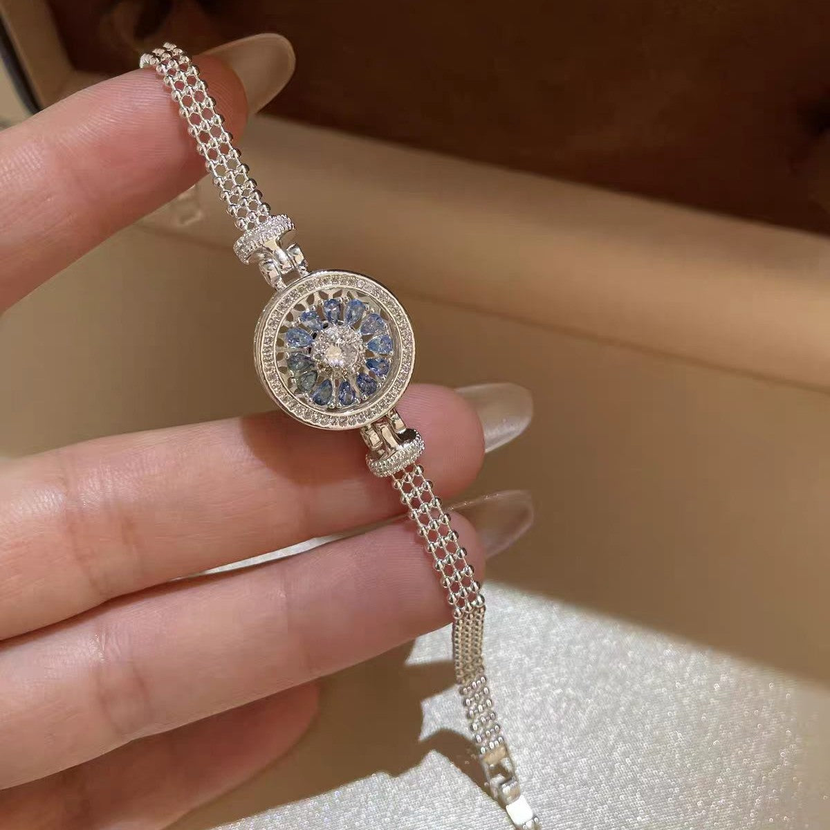 Vintage Blue Compass Bracelet or Necklace - main view
