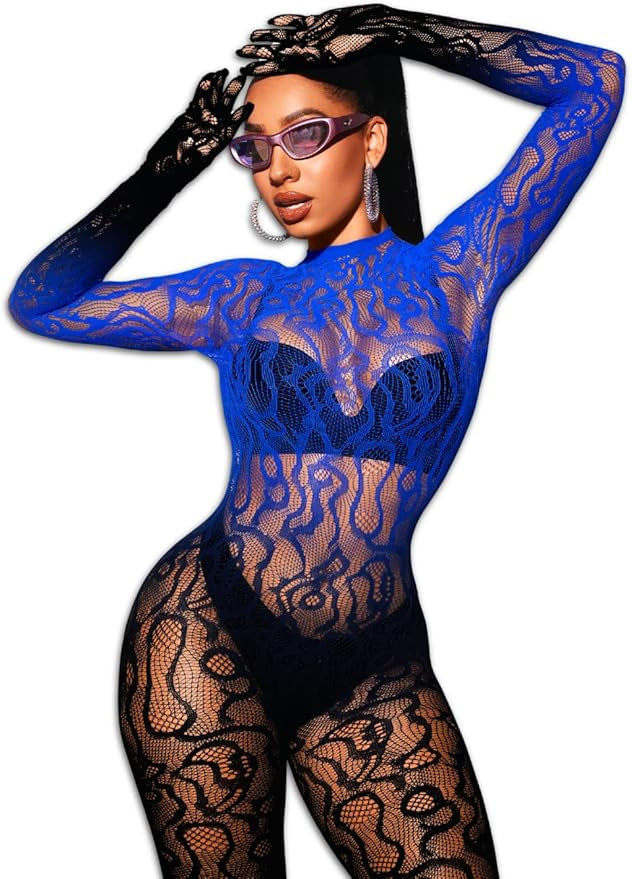 Bow and Floral-Detail Mesh Bodysuit