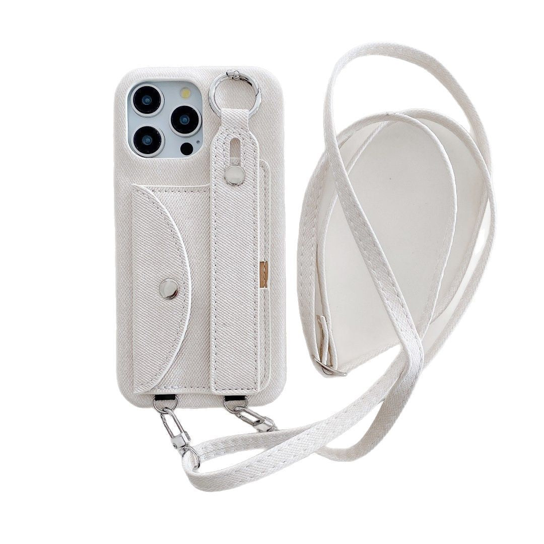 Denim-Look Wallet Crossbody Phone Case