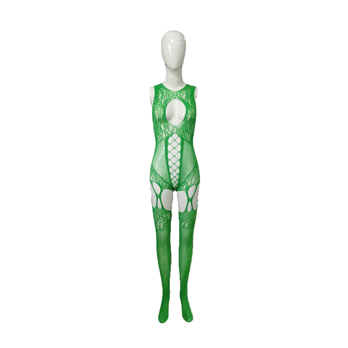 Cutout Open-Crotch Mesh Bodysuit