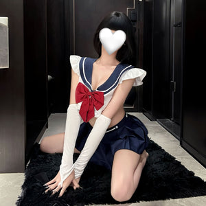 Adult Sailor-Style Top and Skirt Set - 5845