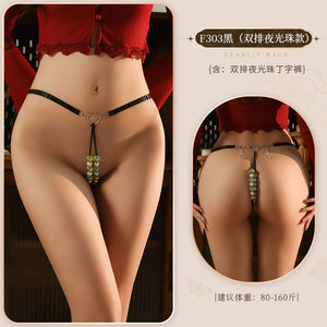 Luminous Bead-Detail Thong - 303