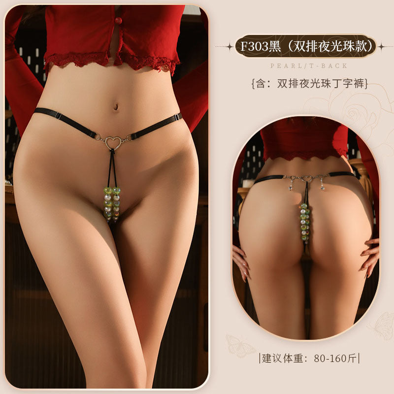 Luminous Bead-Detail Thong - 303