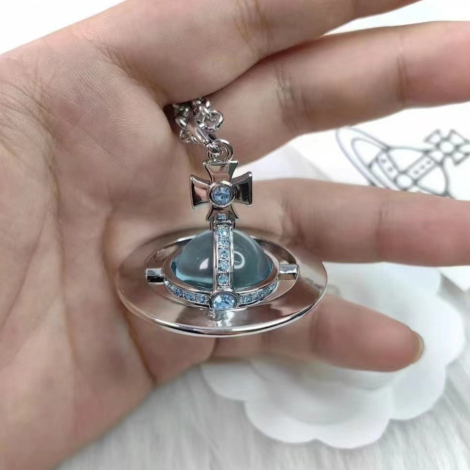 Glacier Blue Planet Pendant Necklace - view 3