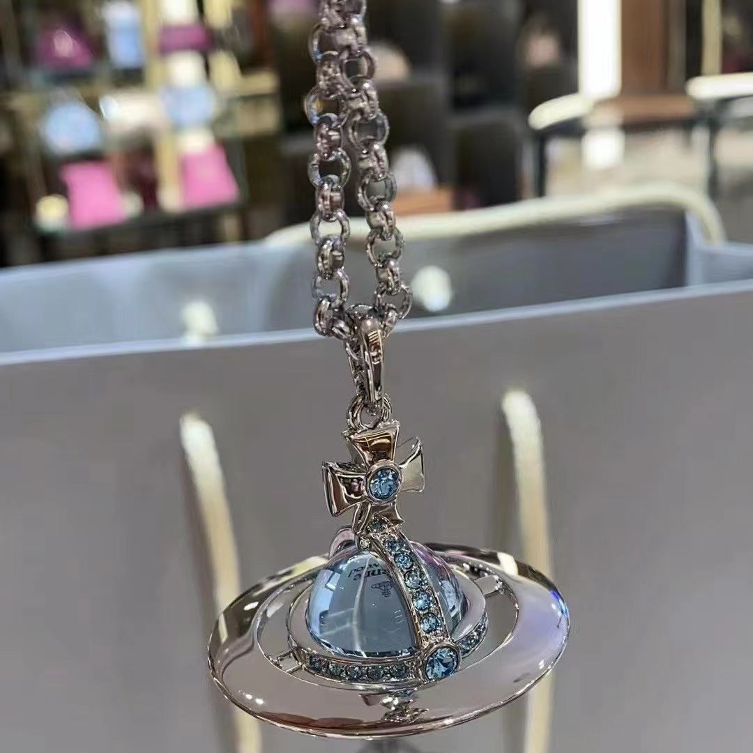 Glacier Blue Planet Pendant Necklace - view 6