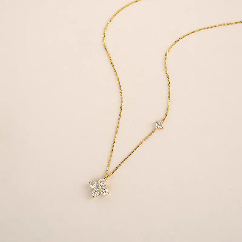Sterling Silver Double Clover Necklace - view 3
