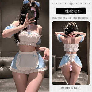 Maid Costume Set with Stocking Options - 8052