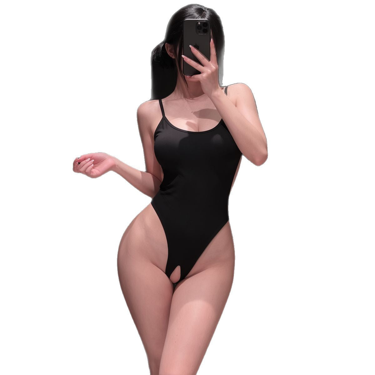 Strappy Bodysuit with Stocking Options - 5615