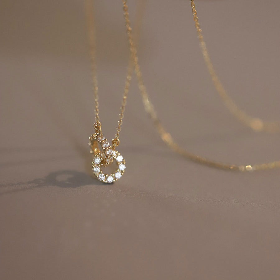 Sterling Silver Interlocking Circle Necklace - view 2
