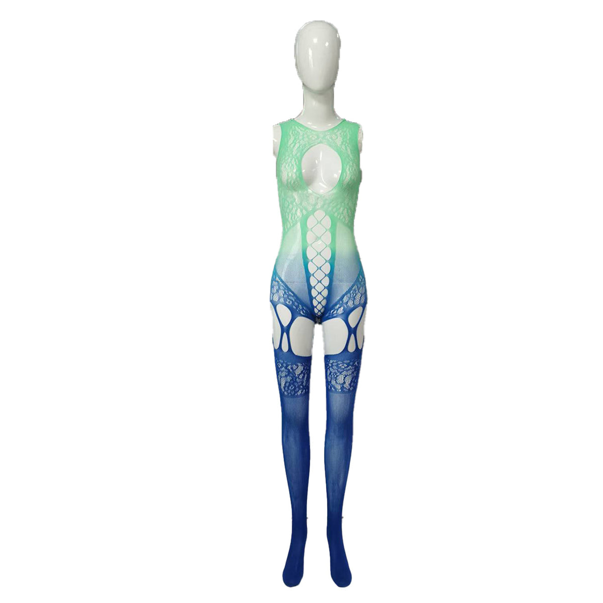 Cutout Open-Crotch Mesh Bodysuit