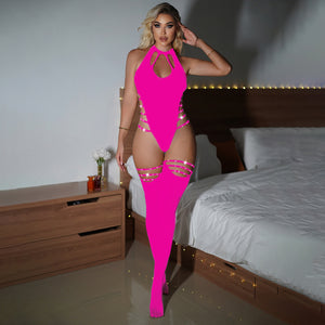 Rhinestone Mesh Two-Piece Lingerie Set