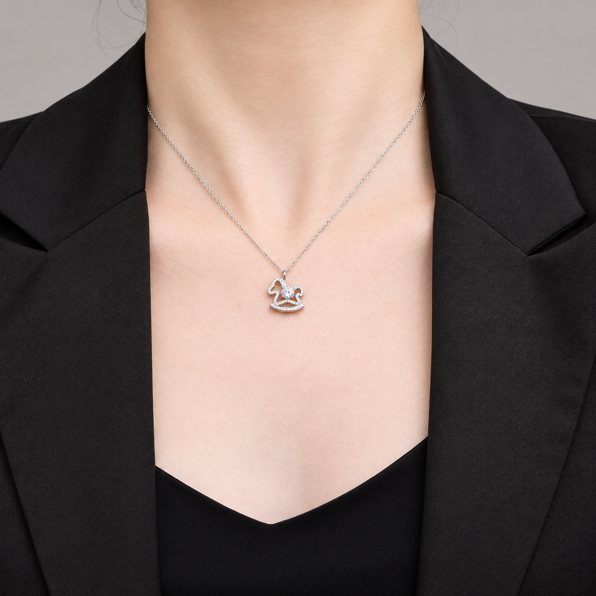 Rocking Horse 0.5CT Moissanite Pendant Necklace