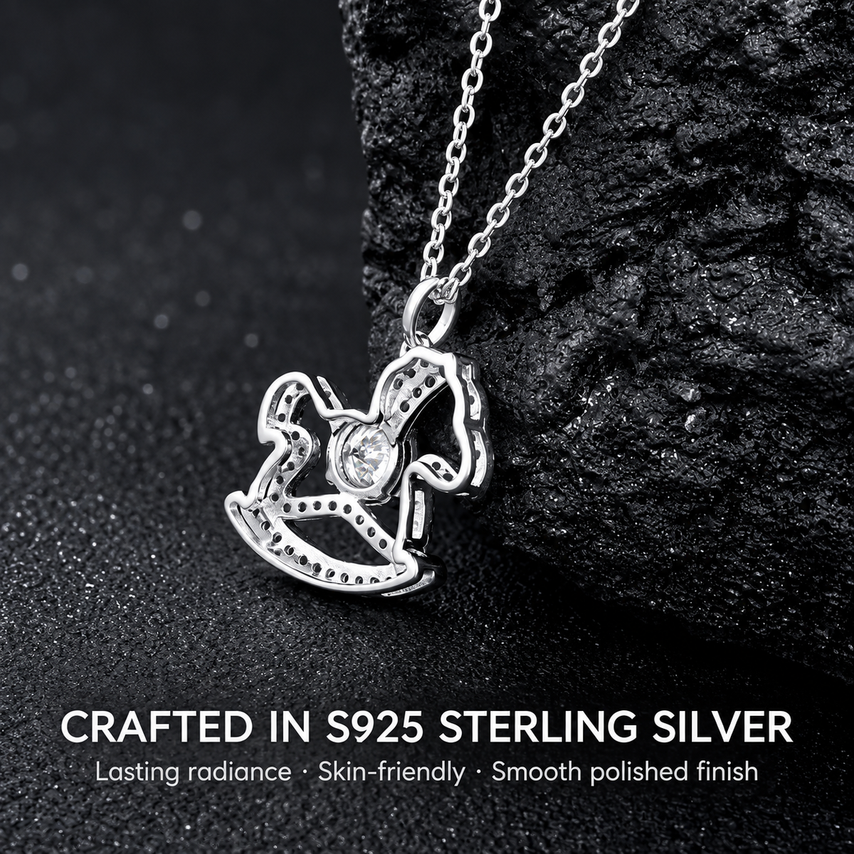 Rocking Horse 0.5CT Moissanite Pendant Necklace
