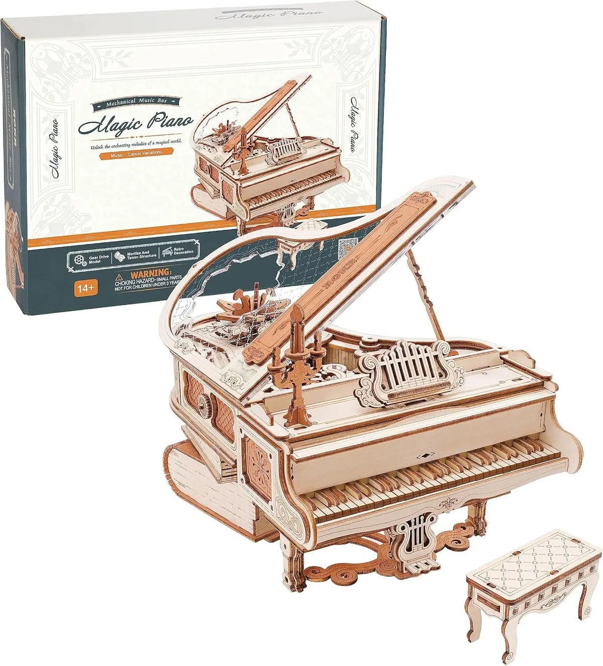 Magic Piano Mechanical Music Box Wooden Puzzle AMK81 - main view
