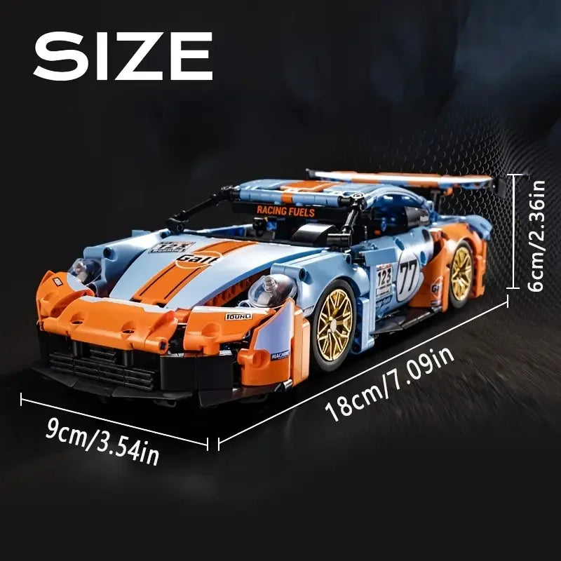 Blue and Orange Racing Car Building Set 1215 Pieces - view 5