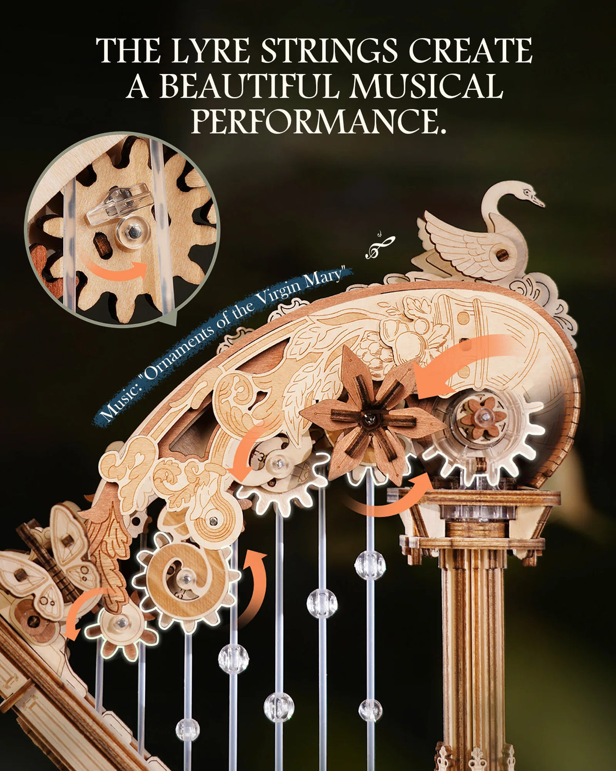 Magic Harp Mechanical Music Box 350-Piece Wooden Puzzle - view 4