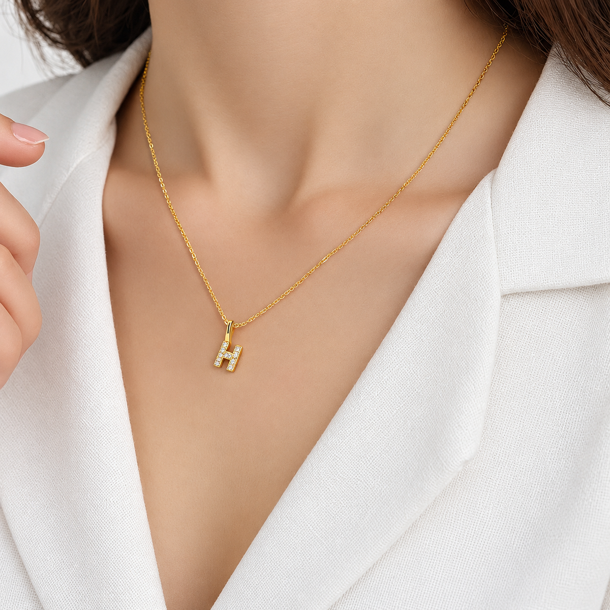 S925 Initial Letter Necklace Personalized A–Z Pendant