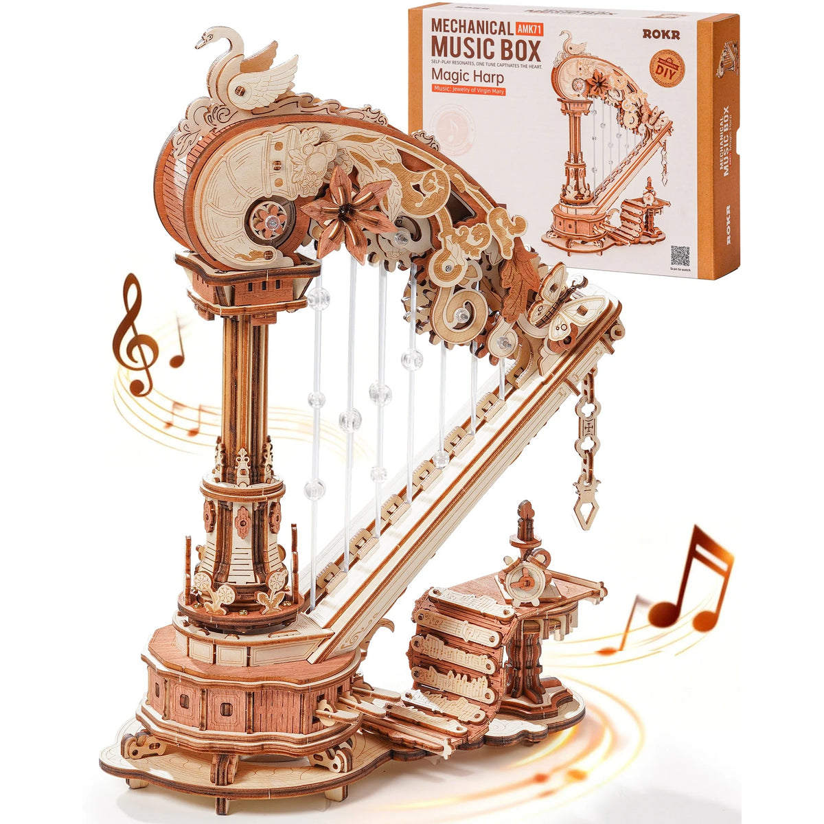 Magic Harp Mechanical Music Box 350-Piece Wooden Puzzle - main view