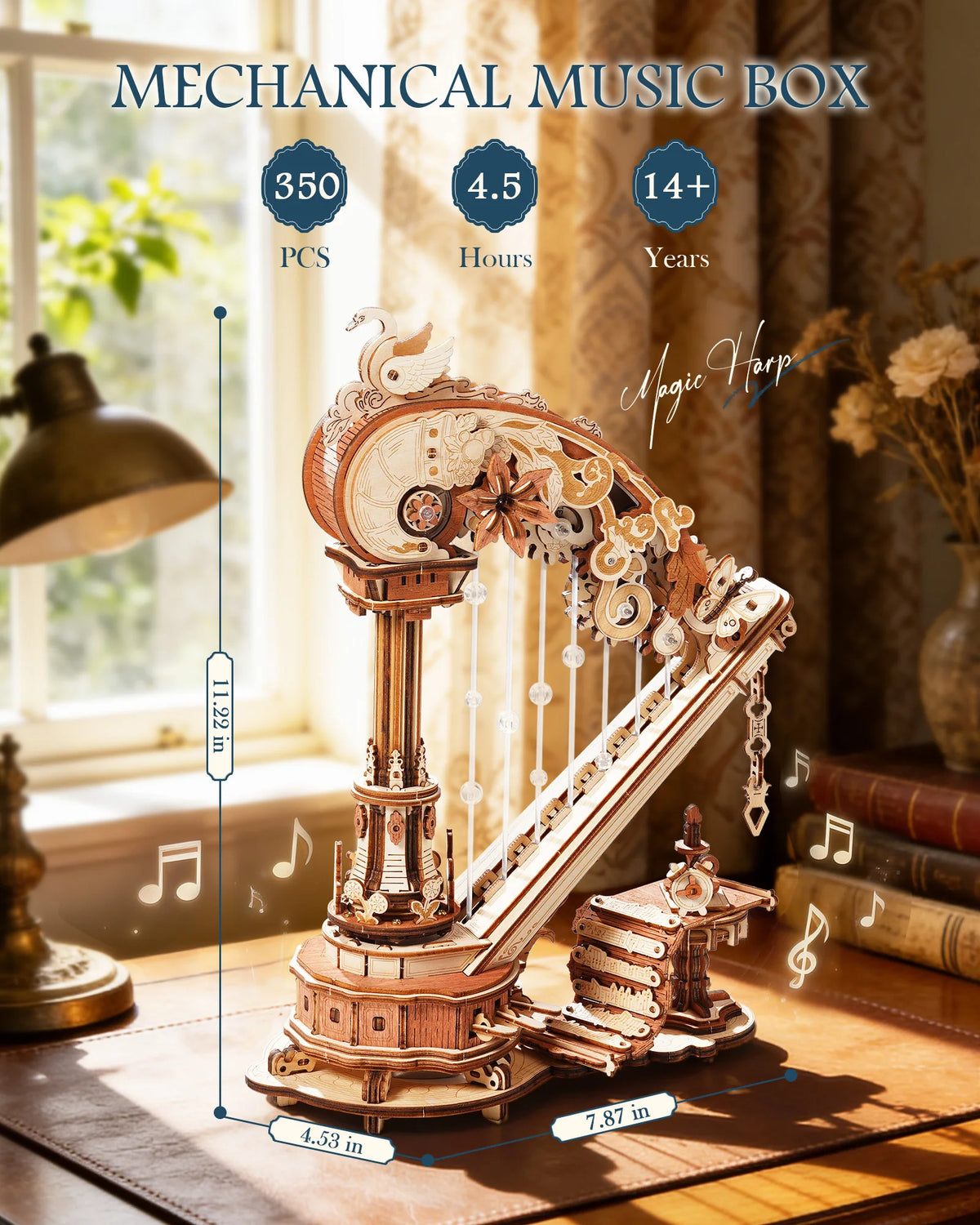Magic Harp Mechanical Music Box 350-Piece Wooden Puzzle - view 5