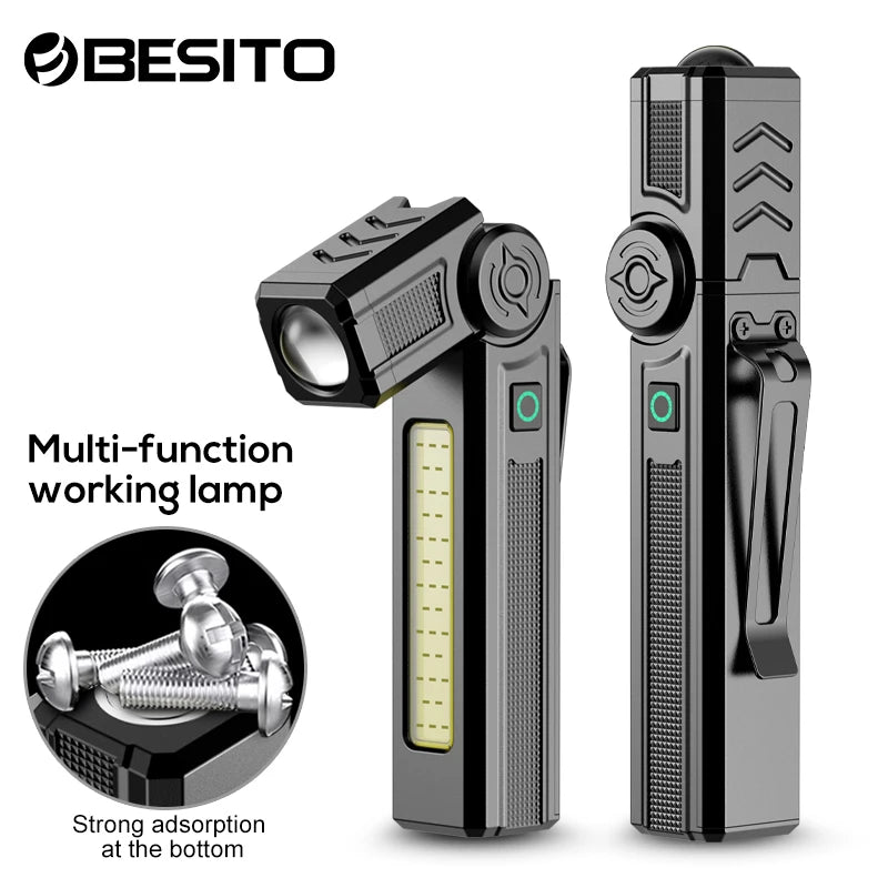 Multi-functional portable work light Rotating work light lighting magnetic repair light USB charging repair light super bright