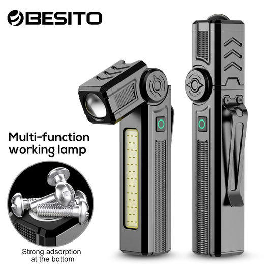 Multi-functional portable work light Rotating work light lighting magnetic repair light USB charging repair light super bright