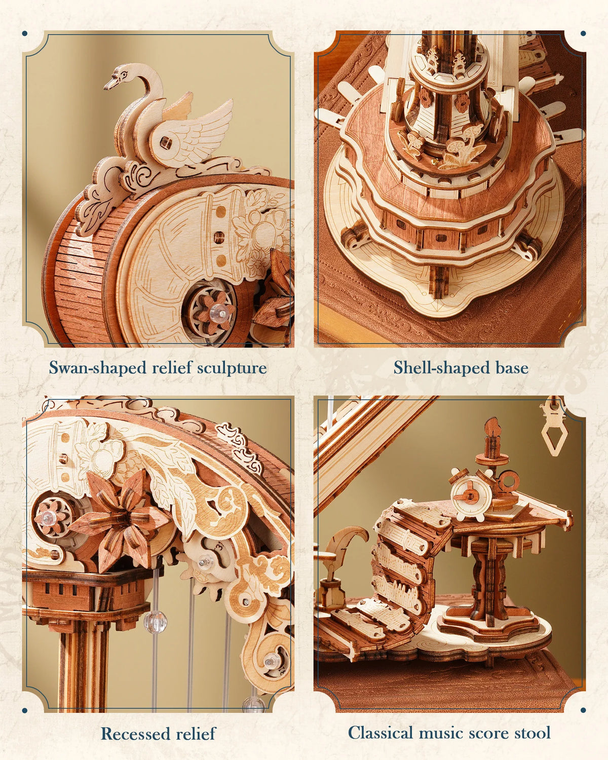 Magic Harp Mechanical Music Box 350-Piece Wooden Puzzle - view 6