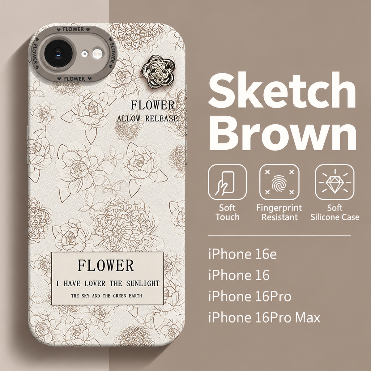 Sketched Flower iPhone Case