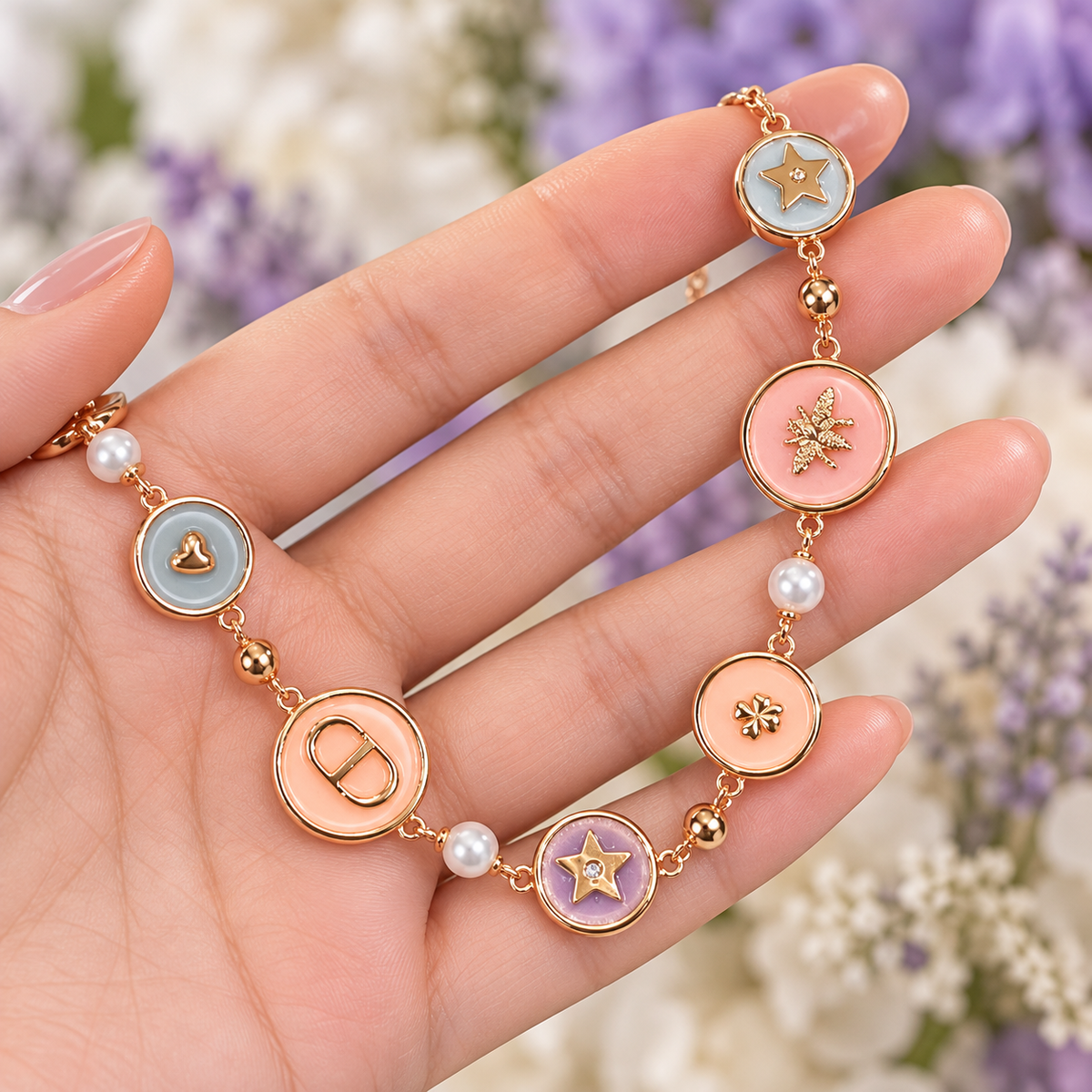 The Celia Macaron Charm Necklace & Bracelet