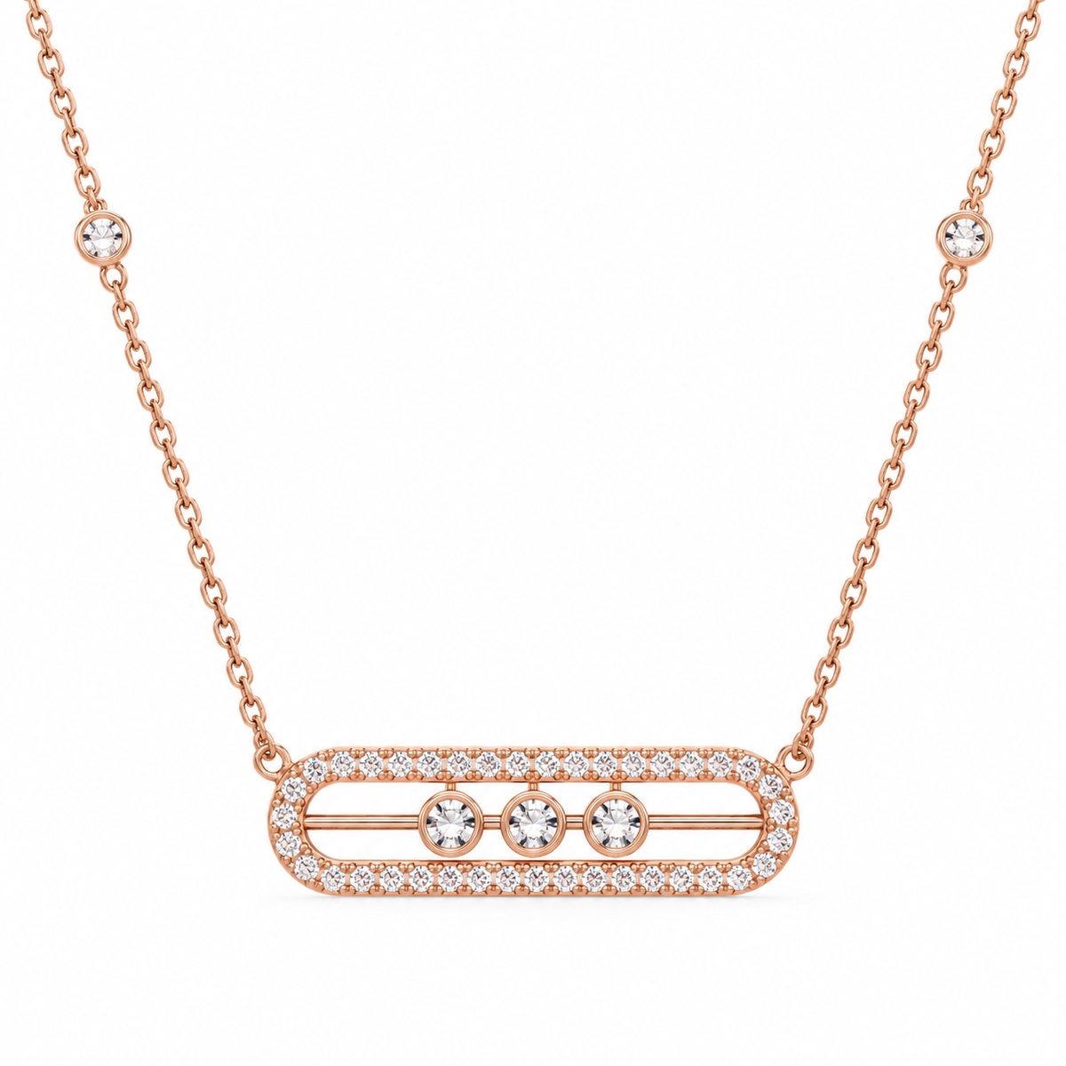 The Celina Sliding Three-Stone Necklace