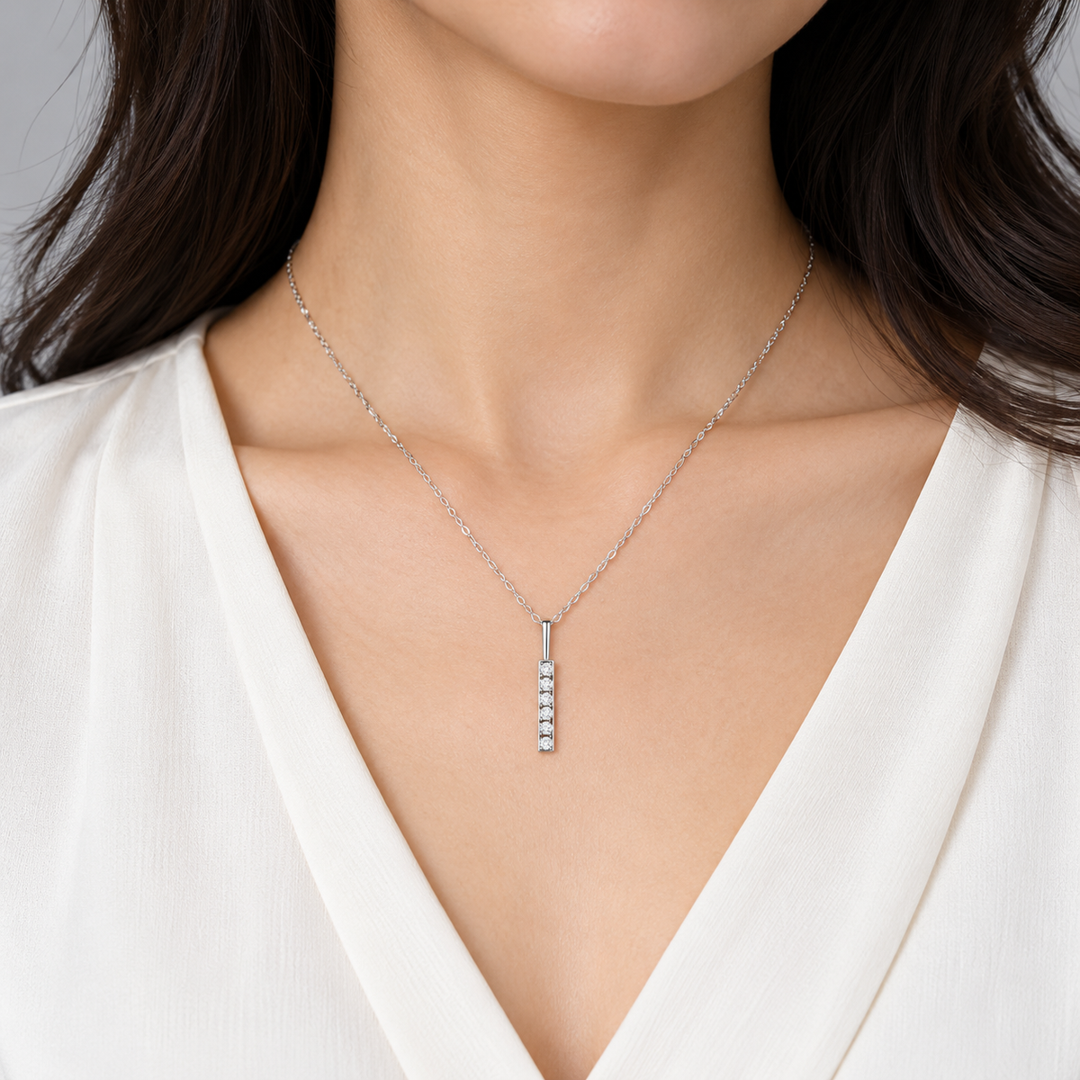 The Elira Linear Zircon Necklace
