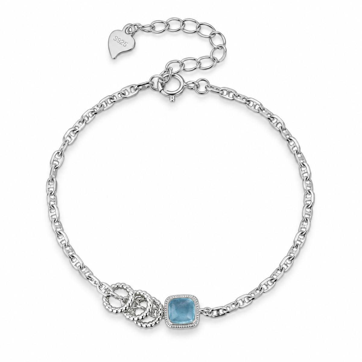 The Marina Aquamarine Square Bracelet