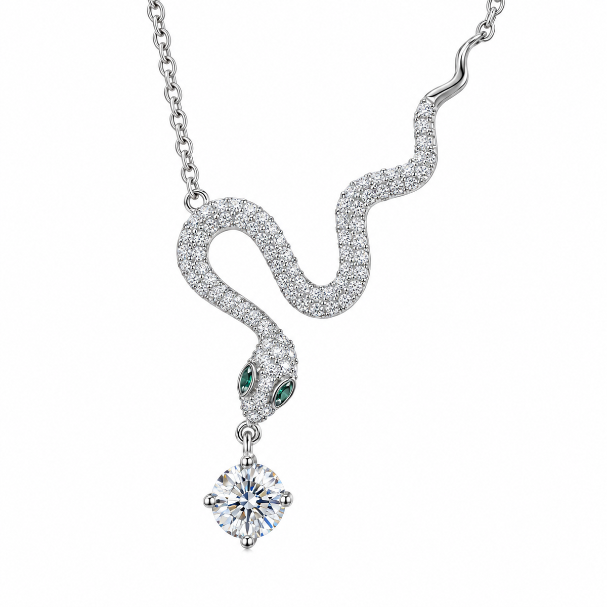 The Serpentina S925 Moissanite Snake Necklace