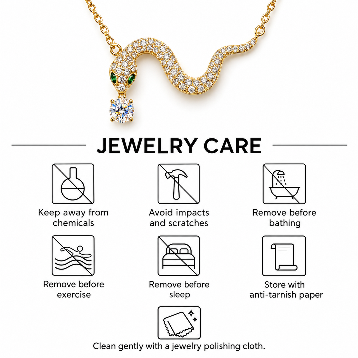 The Serpentina S925 Moissanite Snake Necklace